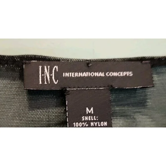 Black Sheer Pink Green Floral Embroidered Long Sleeve Top Whimsigoth Sz M - Picture 5 of 6